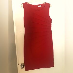Calvin Klein fitted shift dress, Red, Size 10